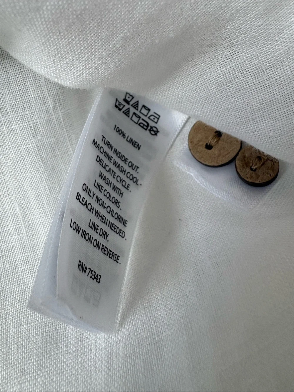 Sigrid Olsen White Linen Button-Front Casual Shirt